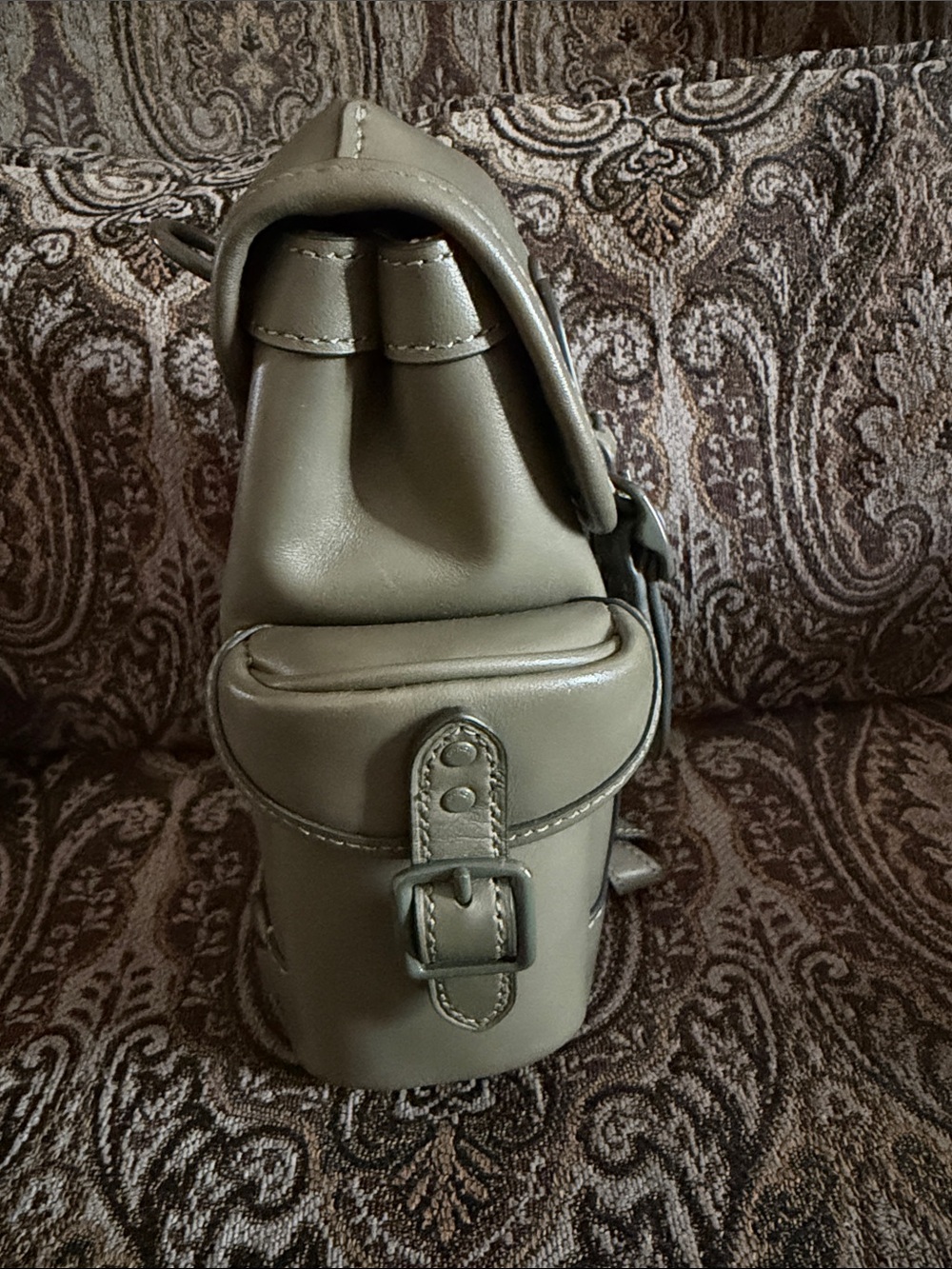 Coach Olive Green Leather Messenger Crossbody Bag - Picture 6 of 11